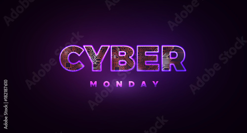 Cyber Monday. Promotional online sale event