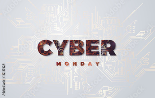 Cyber Monday. Promotional online sale event.