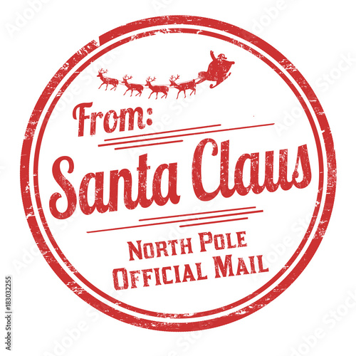 From Santa Claus grunge rubber stamp