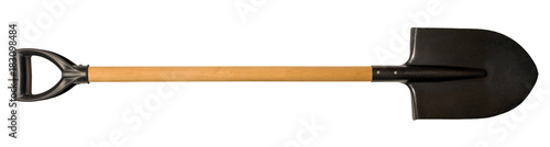 Shovel with wooden handle isolated on white © Windofchange64