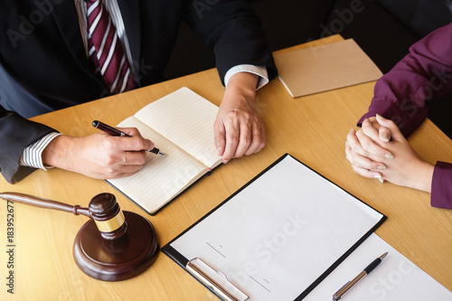 Customer service good cooperation, Consultation between a male lawyer and business people customer, tax and the company of real estate concept