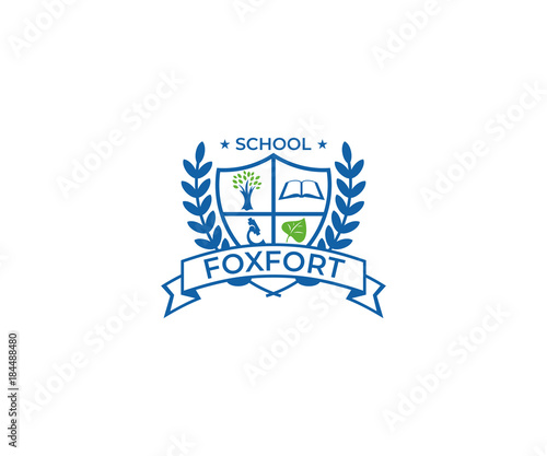 school crest logo template education vector design university school emblem template