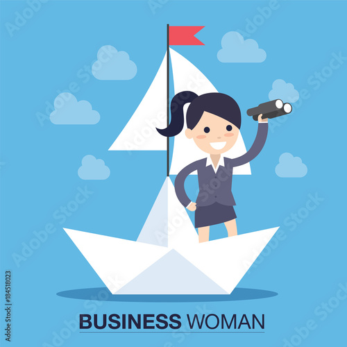 Businesswoman in a boat
