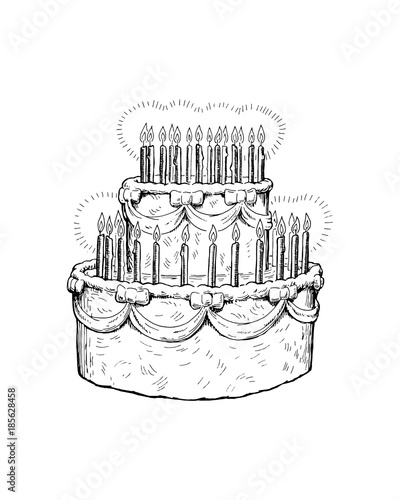 Birthday Cake Sketch Buy Photos Ap Images Detailview
