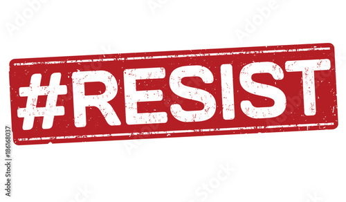 Hashtag: Resist grunge rubber stamp