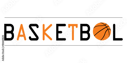 Obraz na płótnie Black and orange basketbol logo