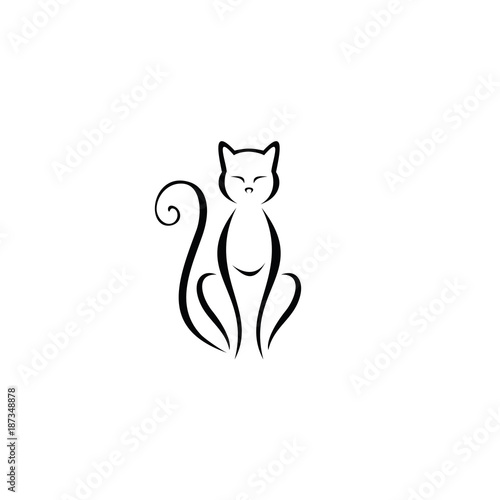 Simple Cat Design White Background Photos Ap Images Detailview Simple Cat Design White Background