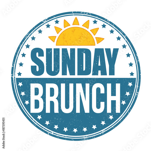 Sunday brunch grunge rubber stamp
