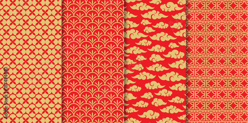 Chinese pattern set. Decorative background,illustration EPS10. © Nueng