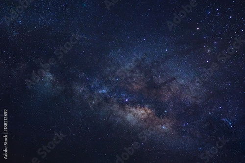 Starry night sky and milky way galaxy with stars and space dust in the universe © Sarote