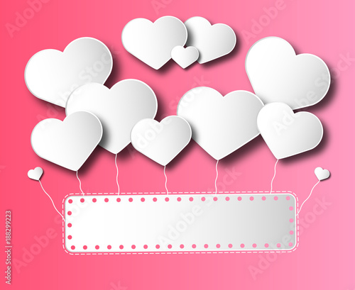 Love card with copy space and hearts © MarcoMonticone