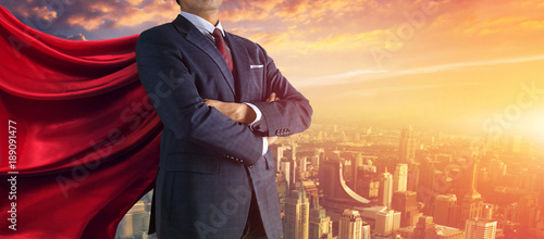 Business superhero. Mixed media
