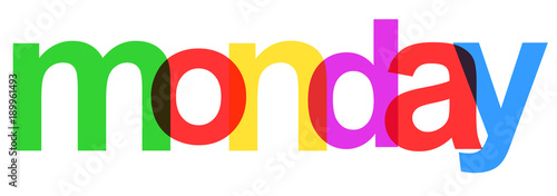 Monday colorful day of the week – stock vector