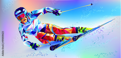 la-colorida-figura-poligonal-de-un-joven-snowboard-con-un-fondo-blanco-y-azul-ilustracion-vectorial-fondo-azul-en-un-triangulo-geometrico-de-estilo-xxiii-juegos-de-invierno