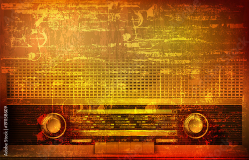abstract-grunge-background-with-retro-radio