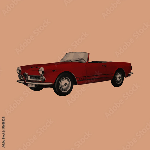 weinlese-coupe-auto-illustration