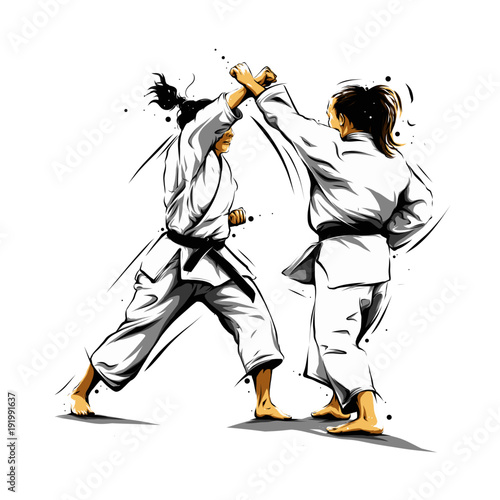 kresleni-karate-akce-sport-souteze-pozadi
