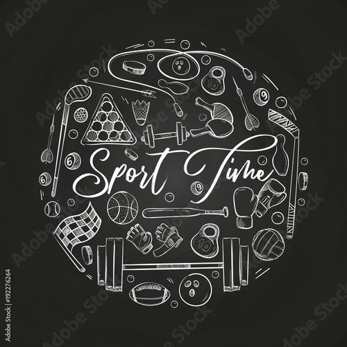 vecteur-de-choses-sport-dessines-a-la-main-sur-tableau-noir