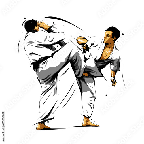 kresba-bojove-umeni-karate-karate-plakat-pozadi