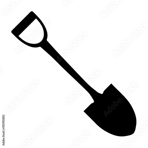 Simple shovel/spade silhouette illustration. Isolated on white © Georgi