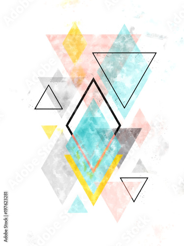 minimalistyczna-skandynawska-abstrakcjonistyczna-geometryczna-sztuka-w-akwareli