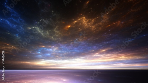 Fractal horizons - cosmic clouds above a strange sea. © Jaswe