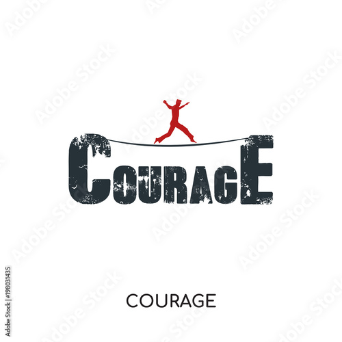 courage logo isolated on white background for your web, mobile and app design