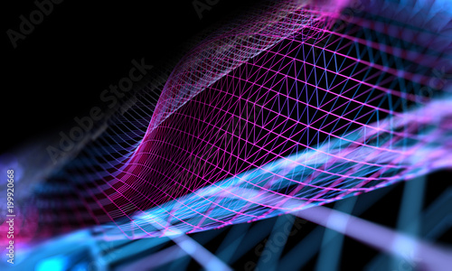 Fondo abstracto de ciencia y tecnología.Maya o red y patrón de lineas.