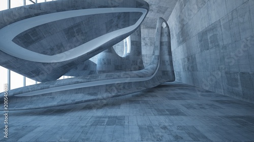 leerer-dunkler-abstrakter-konkreter-glatter-innenraum-architektonischer-hintergrund-3d-darstellung-und-renderi