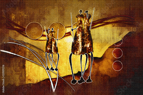 afrykanski-etniczne-retro-vintage-ilustracji