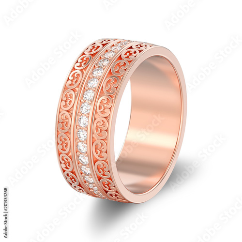 Ilration Isolated Rose Gold Decorative Wedding Bands Carved Ilration Isolated Rose Gold Decorative Wedding Bands Carved Out Ring With Ornament Shadow