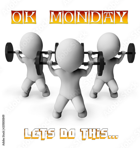 Monday Fitness Motivation - Lifting Weights - 3d Illustration