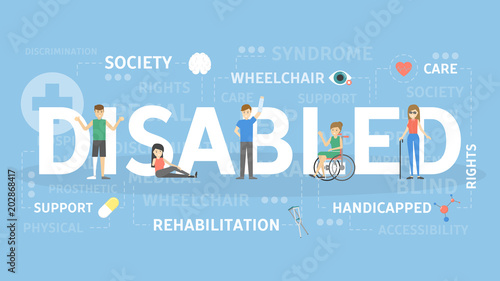 Disabled concept illustration. © artinspiring