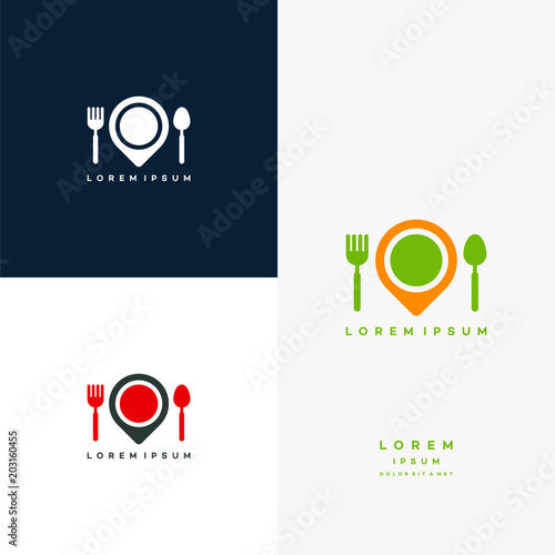 Food Point Logo Designs Concept Template Food Point Logo Designs Concept Template