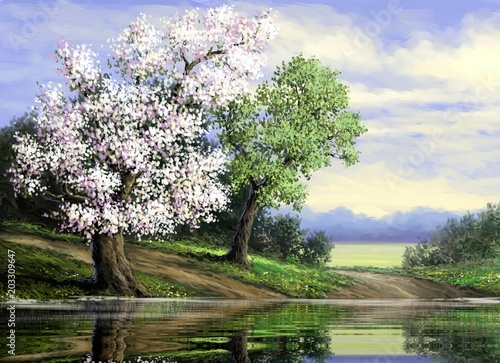 landliche-landschaft-der-olgemalde-kunst