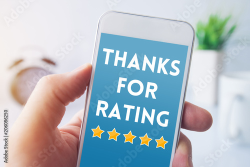 Thanks for rating message on smartphone screen © Bits and Splits