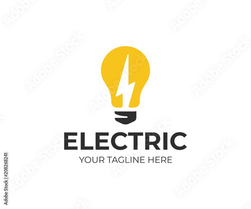 Light Bulb And Lightning Bolt Logo Template Electrical Vector Light Bulb And Lightning Bolt Logo Template Electrical Vector Design Lightbulb Flash Logotype