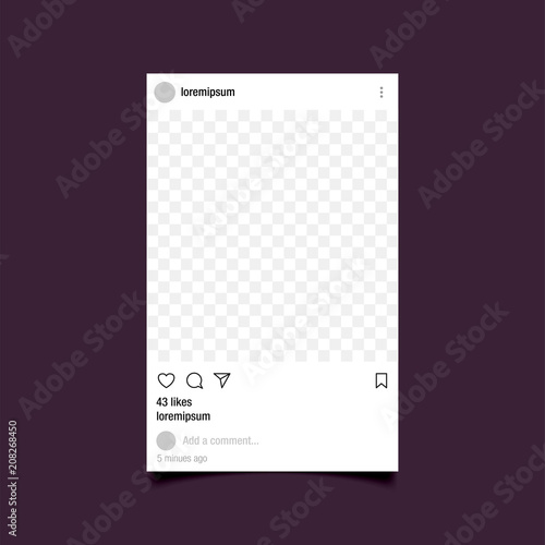 Cutout frame for photo. Social network post. Vector illustration.
