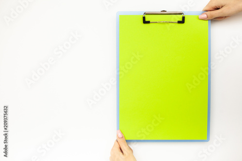 blank folder with green