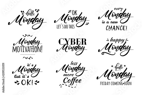 monday coffee lettering