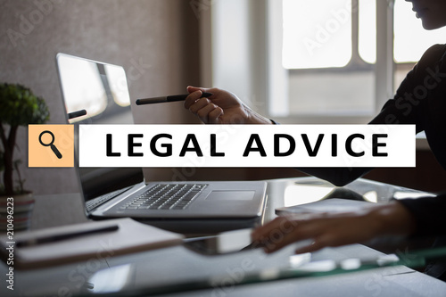 Legal advice ext on virtual screen. Consulting. Attorney at law. lawyer, Business and Finance concept.