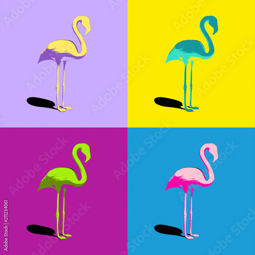 flamingi-turkusowe-zolte-fioletowe-rozowe