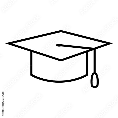 vector black outline education icon graduation cap academic hat