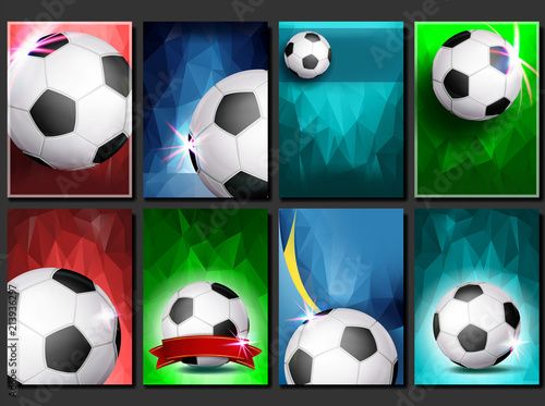 Soccer Poster Set Vector Empty Template For Design Modern Soccer Poster Set Vector Empty Template For Design Modern Tournament Promotion