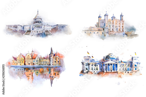 architektura-czterech-miejsc-w-stylu-farb-wodnych