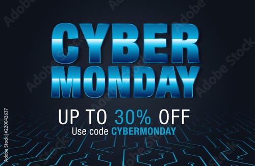 Cyber Monday Sale Background for Good Deal Promotion. Cyber Monday Banner and Label for Website