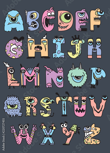 halloweenowy-abecadlo-z-smiesznymi-potworow-charakterami-potwor-kreskowka