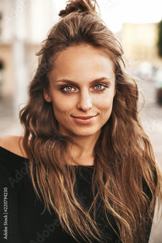 Portrait Of Beautiful Cute Blond Teenager Model Without Makeup In Summer Hipster Clothes Posing On The Portrait Of Beautiful Cute Blond Teenager Model Without Makeup In Summer Hipster Clothes Posing On The