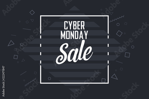 Cyber Monday Sale Banner Vector Background Template