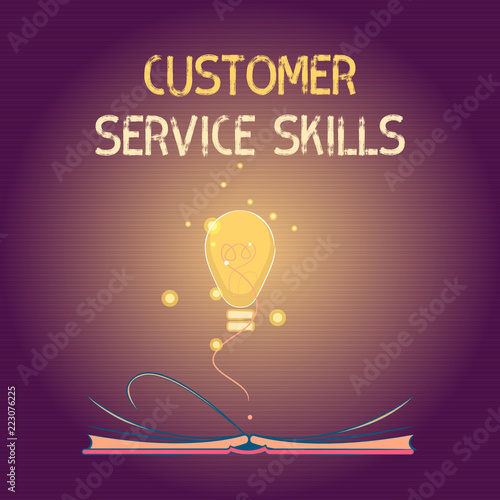 conceptual hand writing showing customer service skills business customer service aptitude